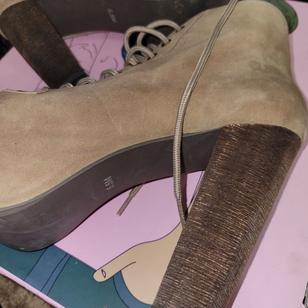 Jeffrey Campbell Taupe Suede Lita Booties 5.5 - Picture 5 of 11